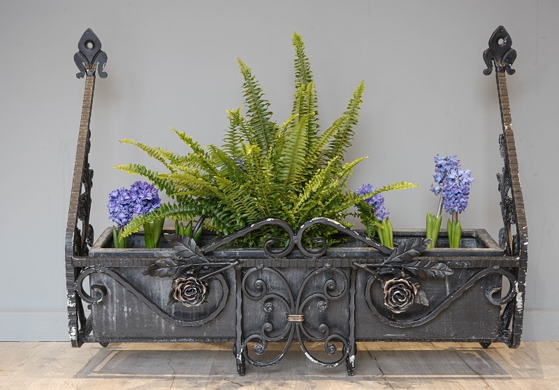 A Pair of British Vintage Wrought Iron Window Boxes DGA by Tina Bird