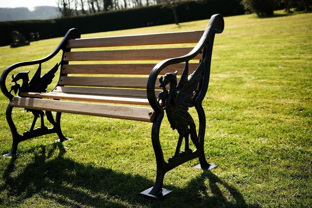 Cast Iron Liver Bird design Garden Bench DGA by Tina Bird